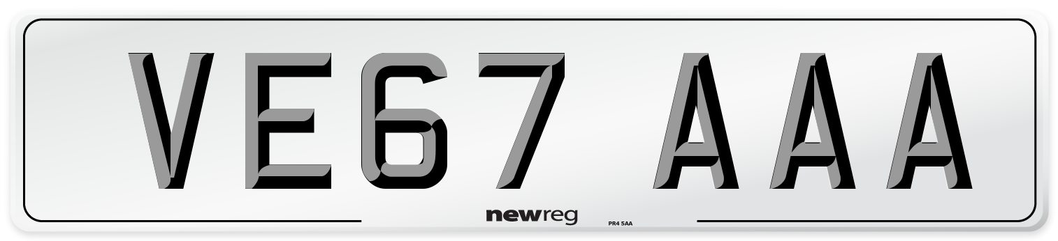 VE67 AAA Number Plate from New Reg